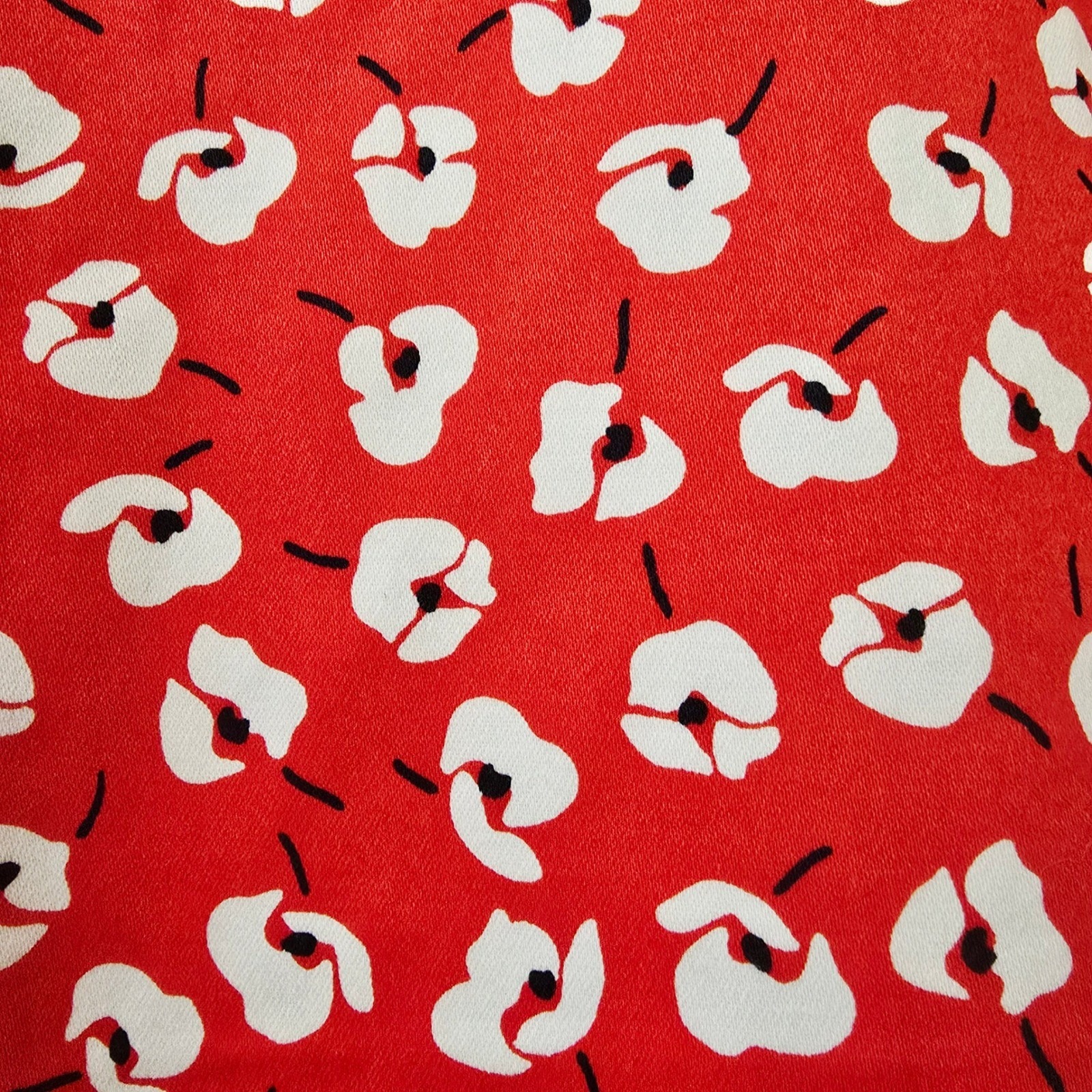 Nwt Draper James Love Circle Dress Lipstick Red Multi Floral V-Neck Drw0479 — image 3 of 8